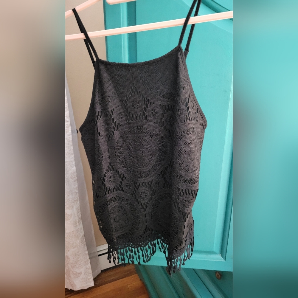 Xhilaration Black Lace Top